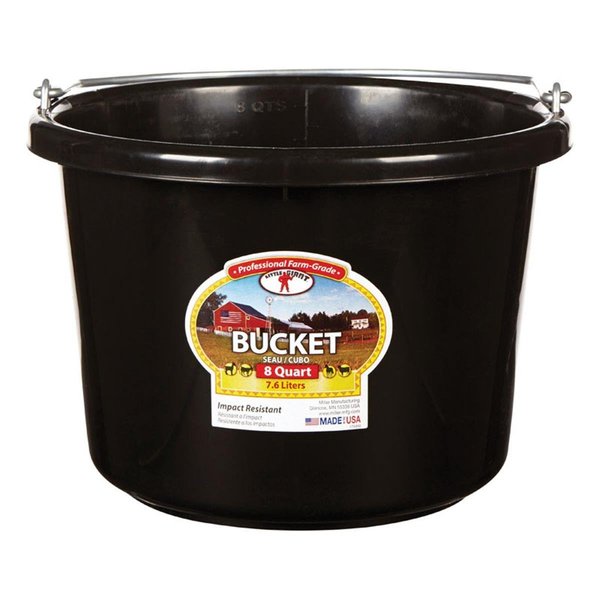 Little Giant 8 qt. Round Plastic Bucket - Black LI7098